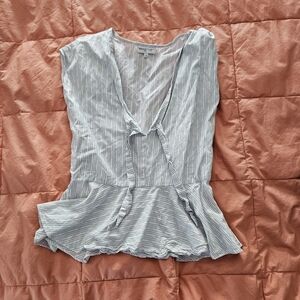 Striped Blue and White Women's Top